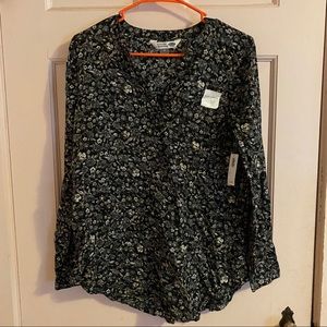 Black Floral Tunic Long Sleeve